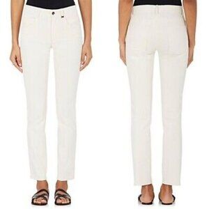 Helmut Lang | Stretch Canvas Straight Leg Pants In White